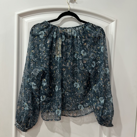 Anthropologie petites Let me be sheer blouse size XSP - Picture 7 of 16
